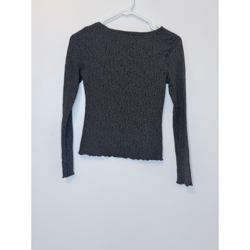 Truce Nordstrom Popcorn Texture Long Sleeve Top Charcoal Gray Kids XL 16 - Picture 5 of 6